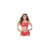Ensemble lingerie rouge top bustier et shorty dentelle 